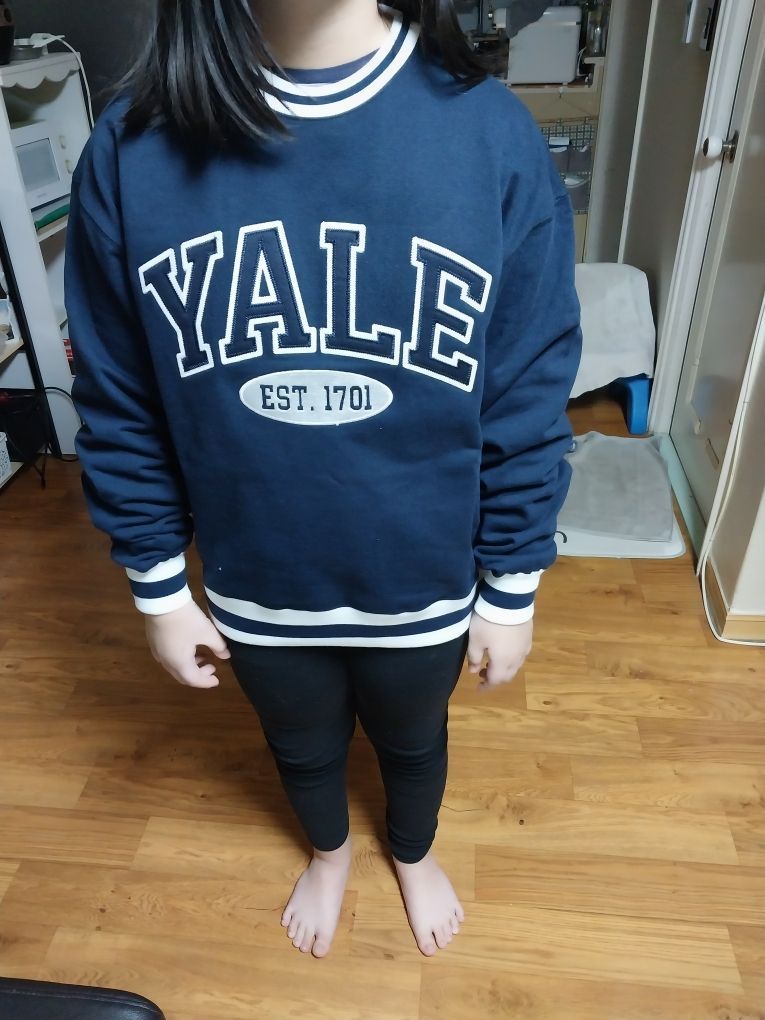 MUSINSA | YALE 2 TONE ARCH CREWNECK NAVY / STRIPE