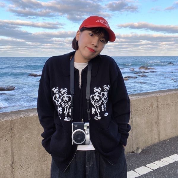 MUSINSA | NICE GHOST CLUB Dancing Skeleton Zip Collar Knit