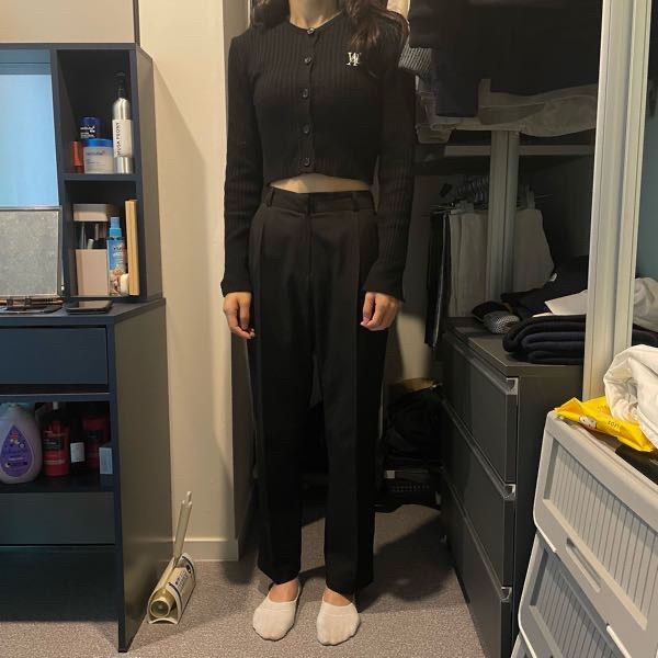 WOOALONG シグネチャースリムベーシッククロップカーディガン MUSINSA公式 | WOOALONG Signature slim basic crop cardigan