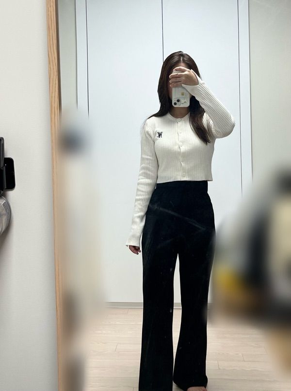 WOOALONG シグネチャースリムベーシッククロップカーディガン MUSINSA公式 | WOOALONG Signature slim basic crop cardigan