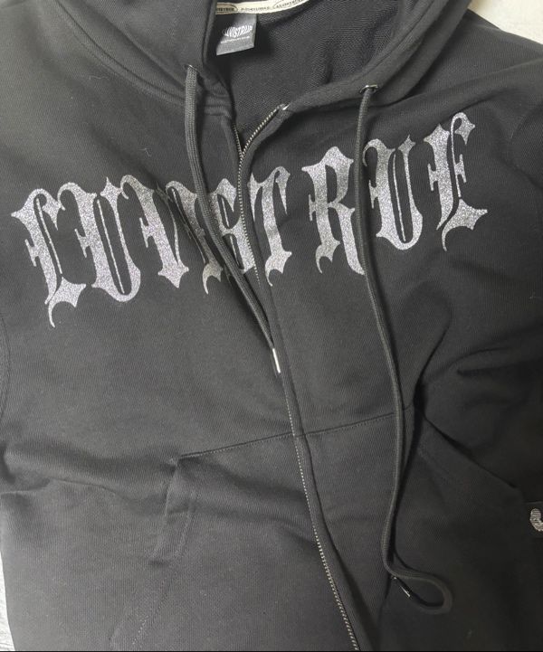 MUSINSA公式 | LUV IS TRUE MZ 2-WAY GLITTER HOOD ZIP UP_BLACK