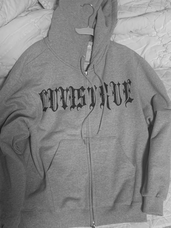 MUSINSA公式 | LUV IS TRUE MZ 2-WAY GLITTER HOOD ZIP UP (GRAY)