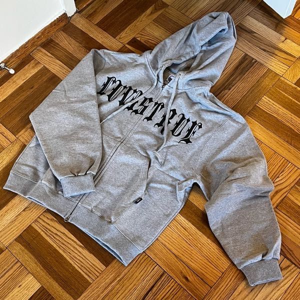 MUSINSA公式 | LUV IS TRUE MZ 2-WAY GLITTER HOOD ZIP UP(GRAY)