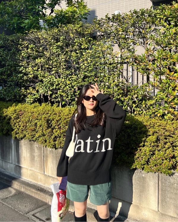 MUSINSA | MATIN KIM BIG LOGO KNIT PULLOVER IN BLACK