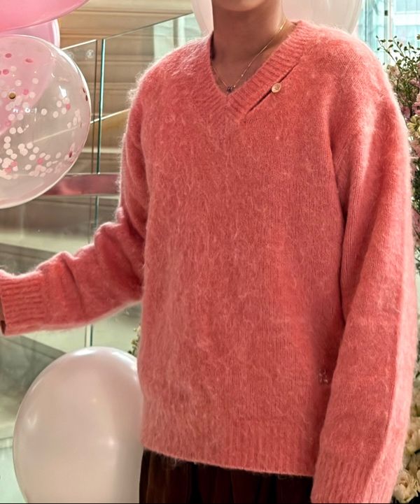 MUSINSA公式 | SATUR エッセンツートーンモヘアブレンドニットピンク
