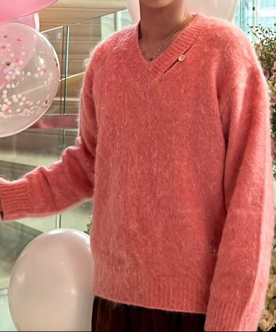 MUSINSA公式 | SATUR エッセンツートーンモヘアブレンドニットピンク