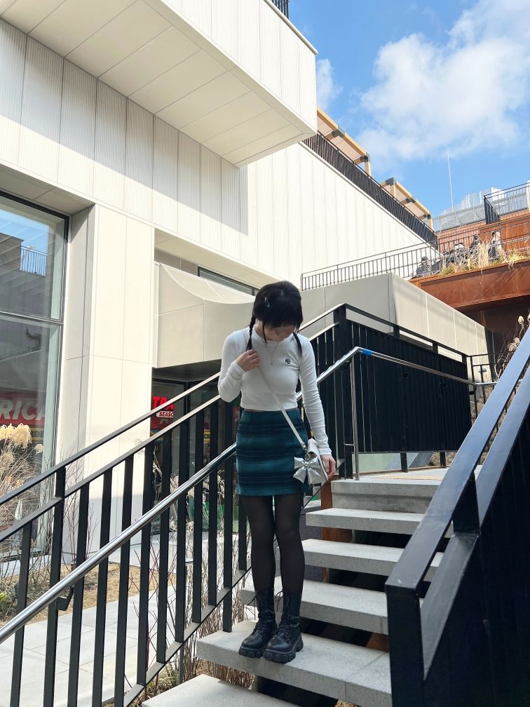 ☆NASTY FANCY CLUB☆ NF CHECK PRINT MINI SKIRT GREEN MUSINSA | FANCY CLUB [NF] Check Print Mini Skirt (GREEN)_