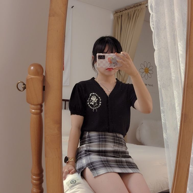 MUSINSA | FANCY CLUB [NF] Check Print Mini Skirt (GREEN)_