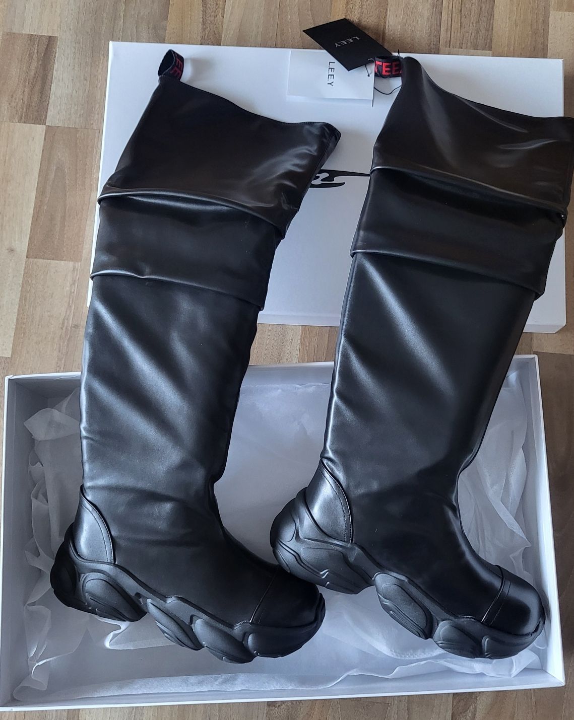 MUSINSA | L.E.E.Y PLATFORM HIGH BOOTS WHITE