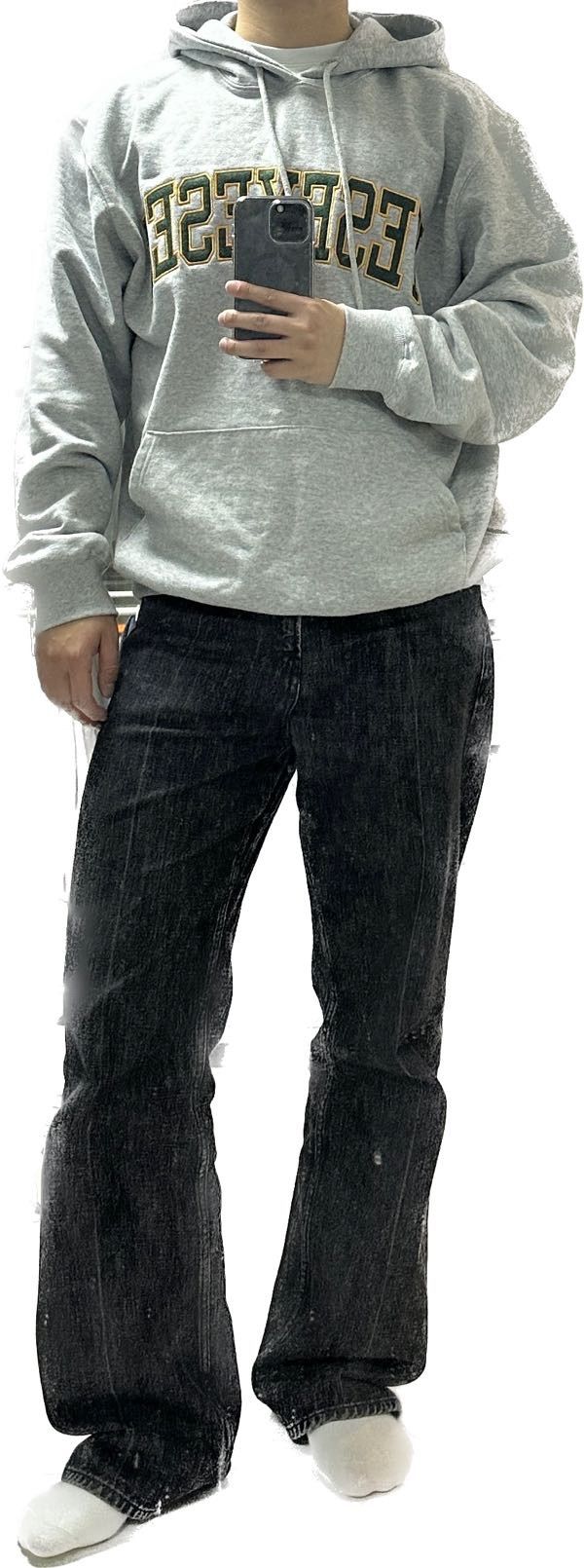 MUSINSA | YESEYESEE [22FW] Arch Logo Hoodie Grey