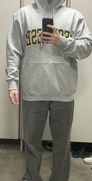 MUSINSA | YESEYESEE [22FW] Arch Logo Hoodie Grey