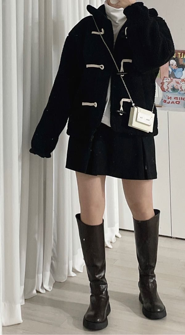 フリースジャケット codegraphy Women's Duffel Short Fleece Jumper Black MUSINSA | Codegraphy (Women) Duffle Short Fleece Jumper_Black