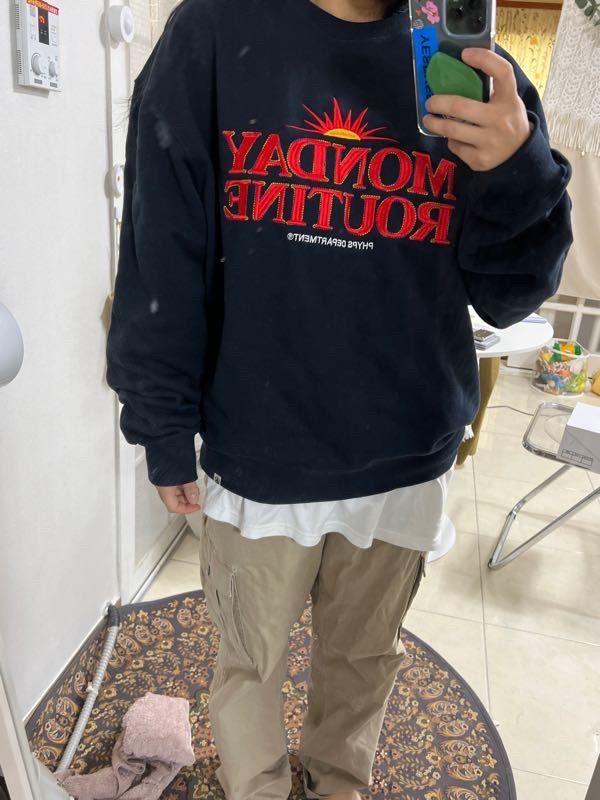 ◆Phyps Department◆ Monday Routine Stitch Hood_Indigo Blue PHYPS® MONDAY ROUTINE STITCH HOODIE INDIGO BLUE | KRAZZY