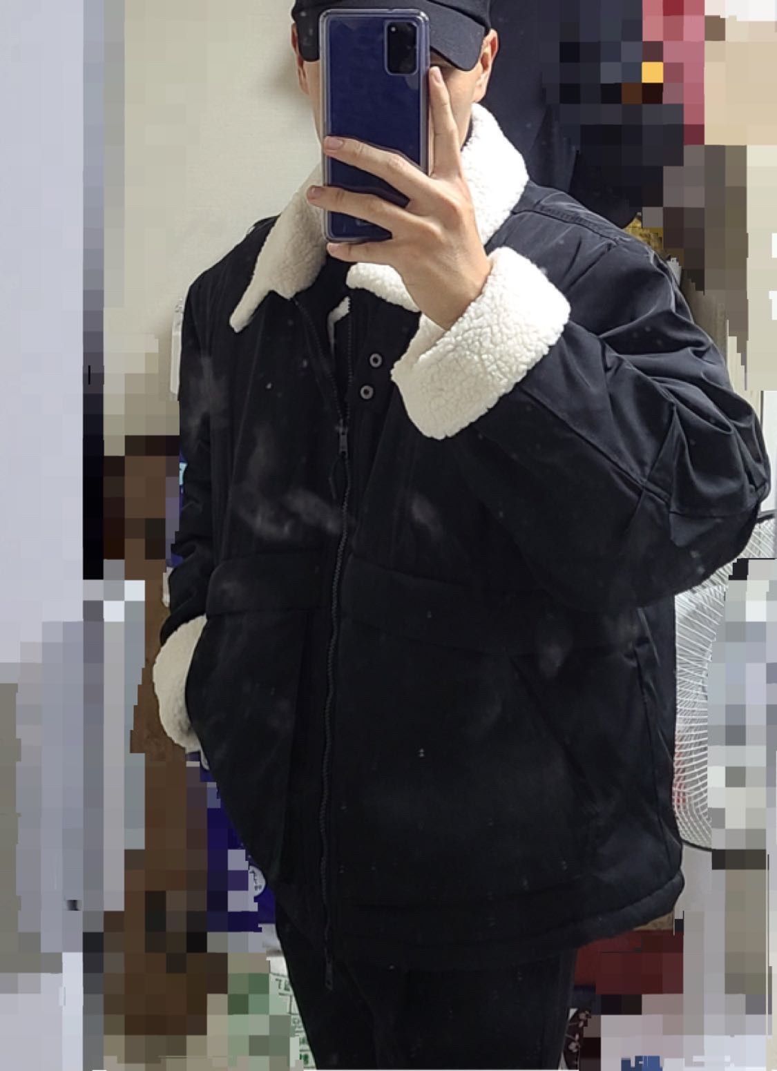 MUSINSA公式 | Codegraphy Heavy boa fleece mouton jacket_black