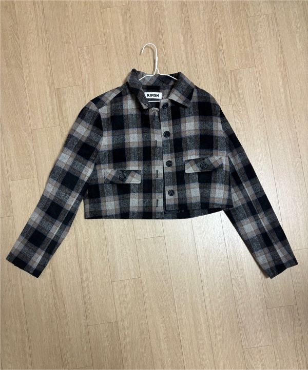 ★2022FW新作★KIRSH★SMALL CHECK CROP JACKET MUSINSA | KIRSH Small Check Crop Jacket [Grey]