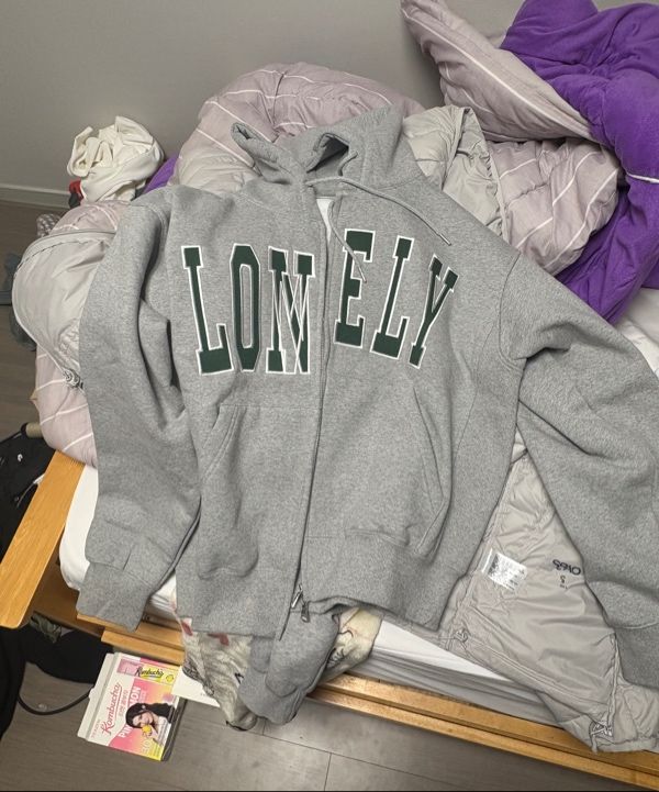 MUSINSA | NOHANT LONELY/LOVELY FLUFF HOODIE ZIP-UP GRAY