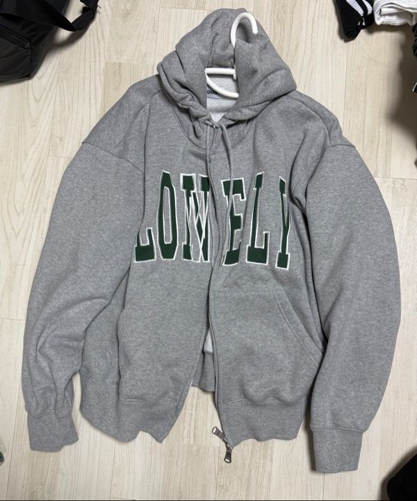 MUSINSA | NOHANT LONELY/LOVELY FLUFF HOODIE ZIP-UP GRAY