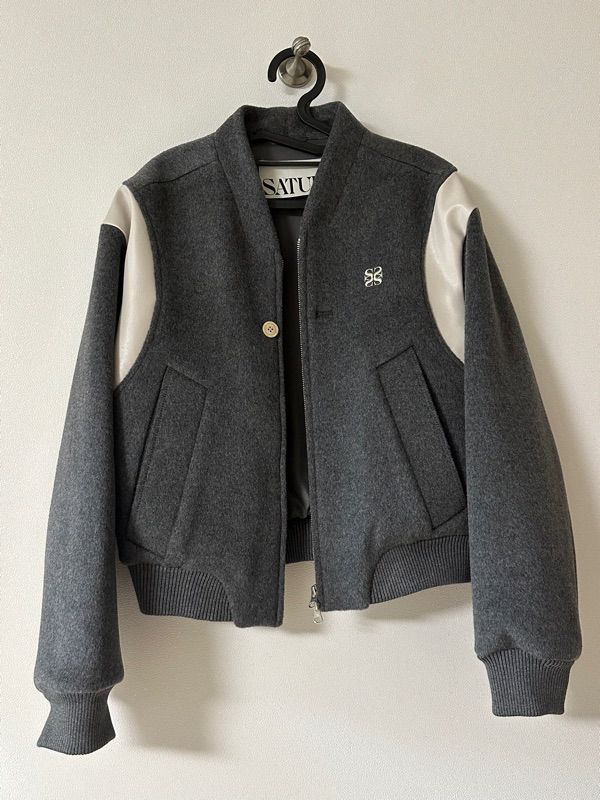 ジャケット・アウター SATUR PERCY COLLARLESS VARSITY JACKET MUSINSA | SATUR Percy Collarless Varsity Jacket Classic Black