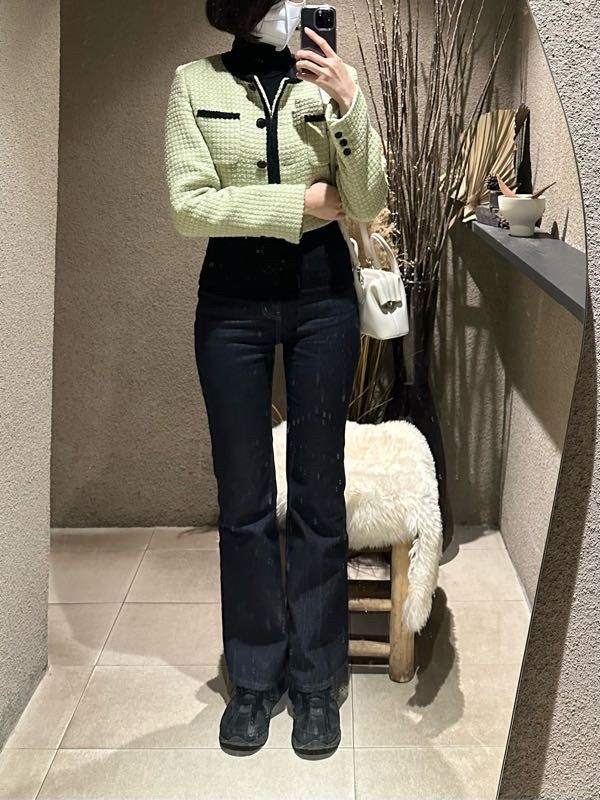 ジャケット ETMON Button Pointed Tweed Jacket, Light Green MUSINSA | ETMON Button Pointed Tweed Jacket, Light Green