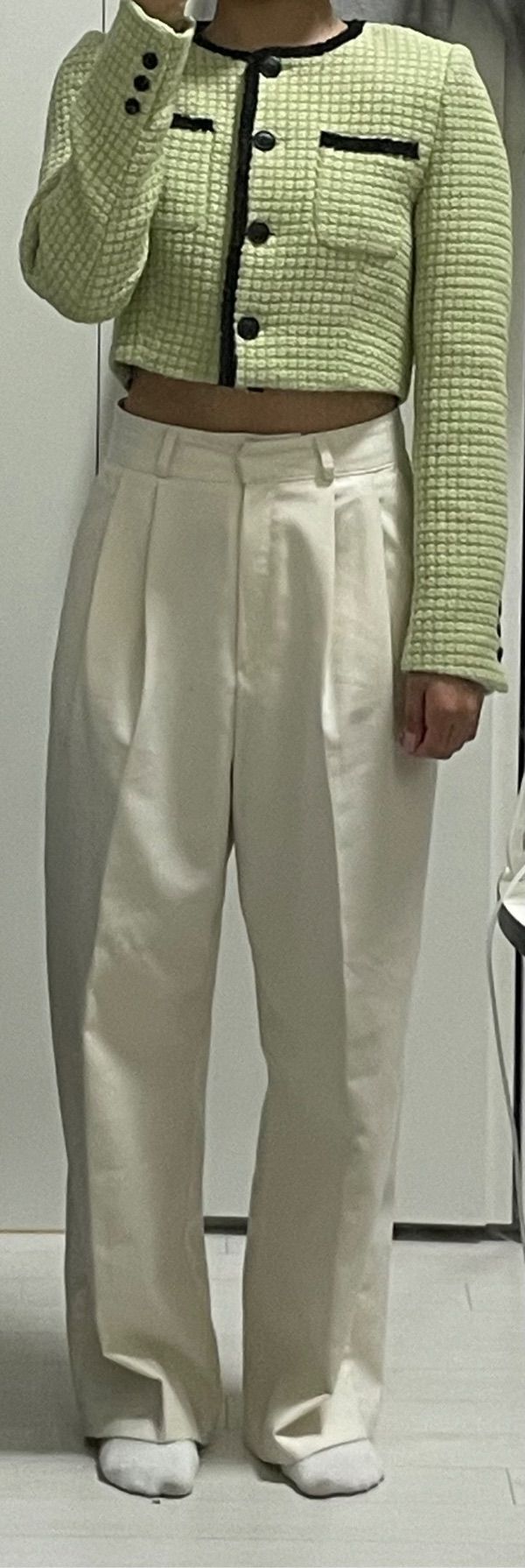 ジャケット ETMON Trimmed Tweed Jacket, Light Green MUSINSA | ETMON Trimmed Tweed Jacket Light Green