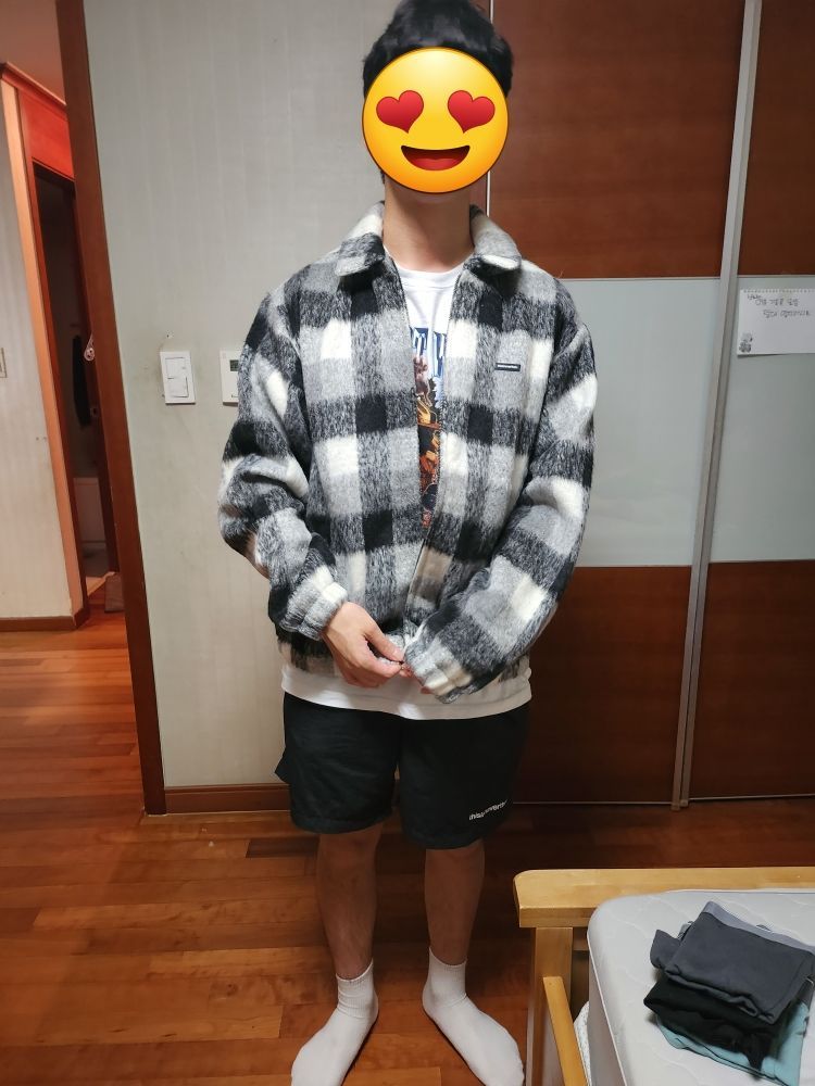Thisisneverthat Mens Brushed Check Zip Jacket 'Yellow