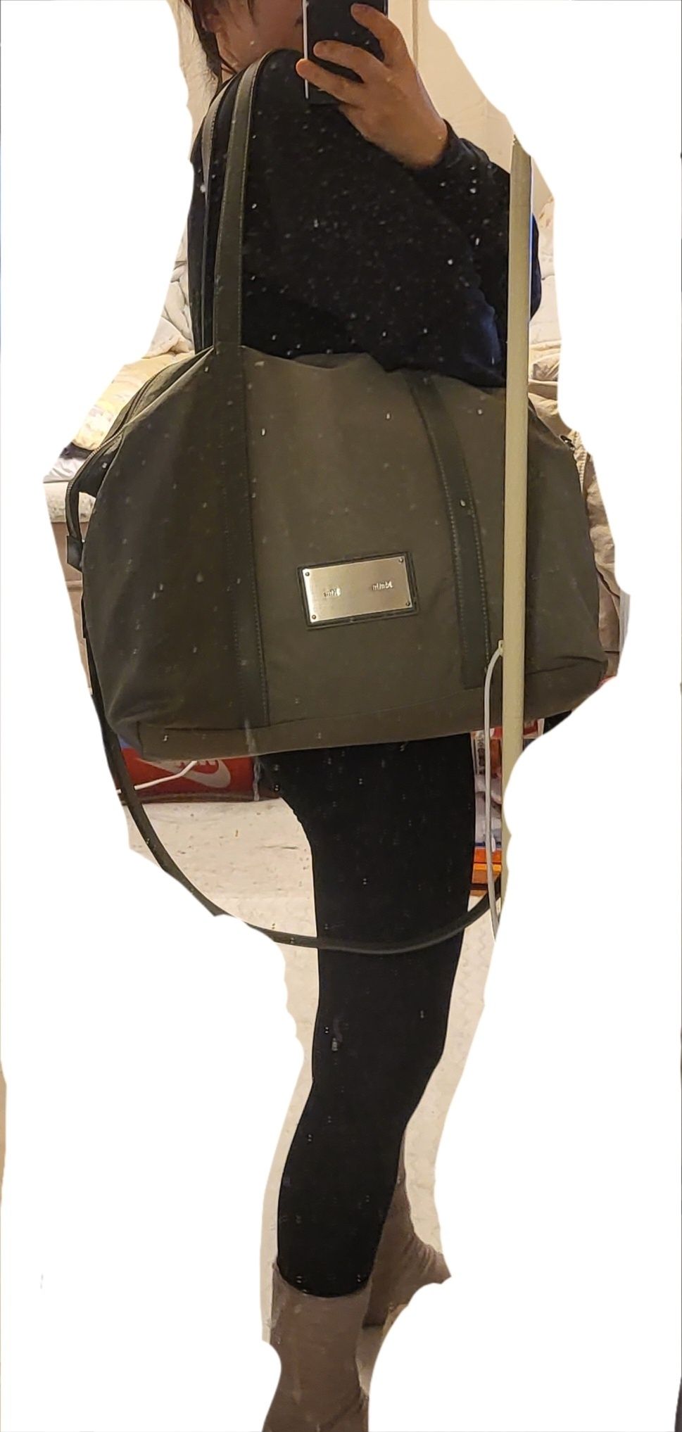 MUSINSA公式 | MATIN KIM FABRIC NEW SHOPPER BAG IN KHAKI