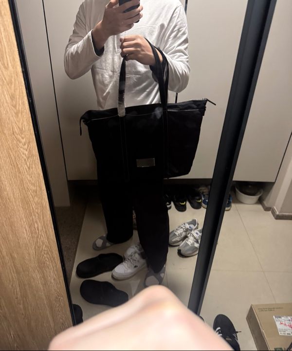 【Matin Kim】FABRIC NEW SHOPPER BAG ブラック MUSINSA | MATIN KIM FABRIC NEW SHOPPER BAG IN BLACK