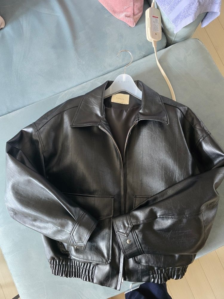 MUSINSA | SIYAZU SIOT4045 fake leather bomber jacket_black