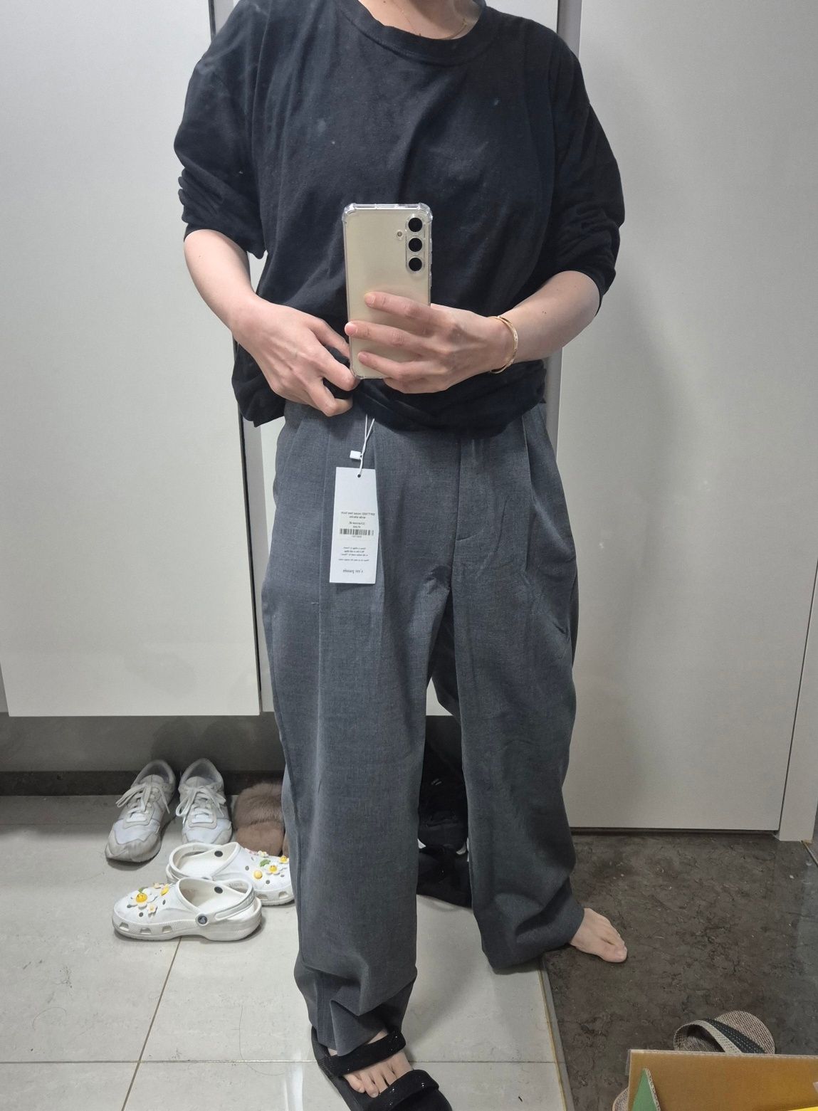 パンツ Siyazu SIPT7052 muse two tuck wide slacks_Charcoal MUSINSA | SIYAZU SIPT7052 muse two tuck wide slacks_Charcoal