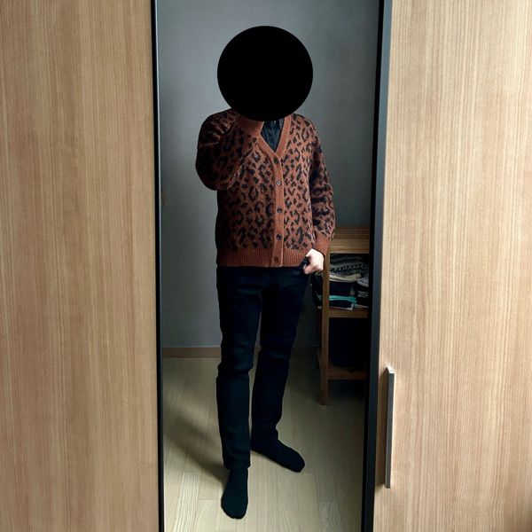 MUSINSA | MUSINSA STANDARD Leopard Mohair Cardigan [Brown/Black]