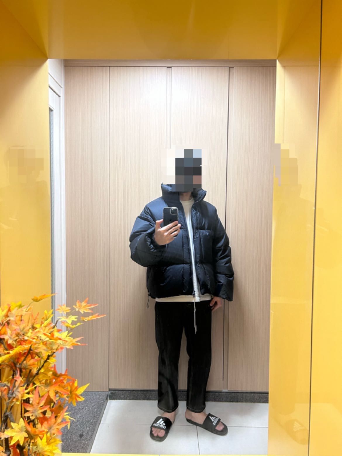 MUSINSA | INSILENCE Drawstring Ripstop down puffer jacket BLACK