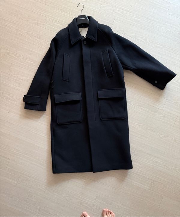 MUSINSA | INSILENCE Oversize Balmacaan Coat DARK NAVY