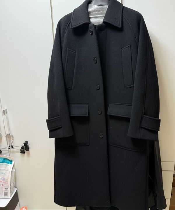 MUSINSA | INSILENCE Oversize Balmacaan Coat DARK NAVY