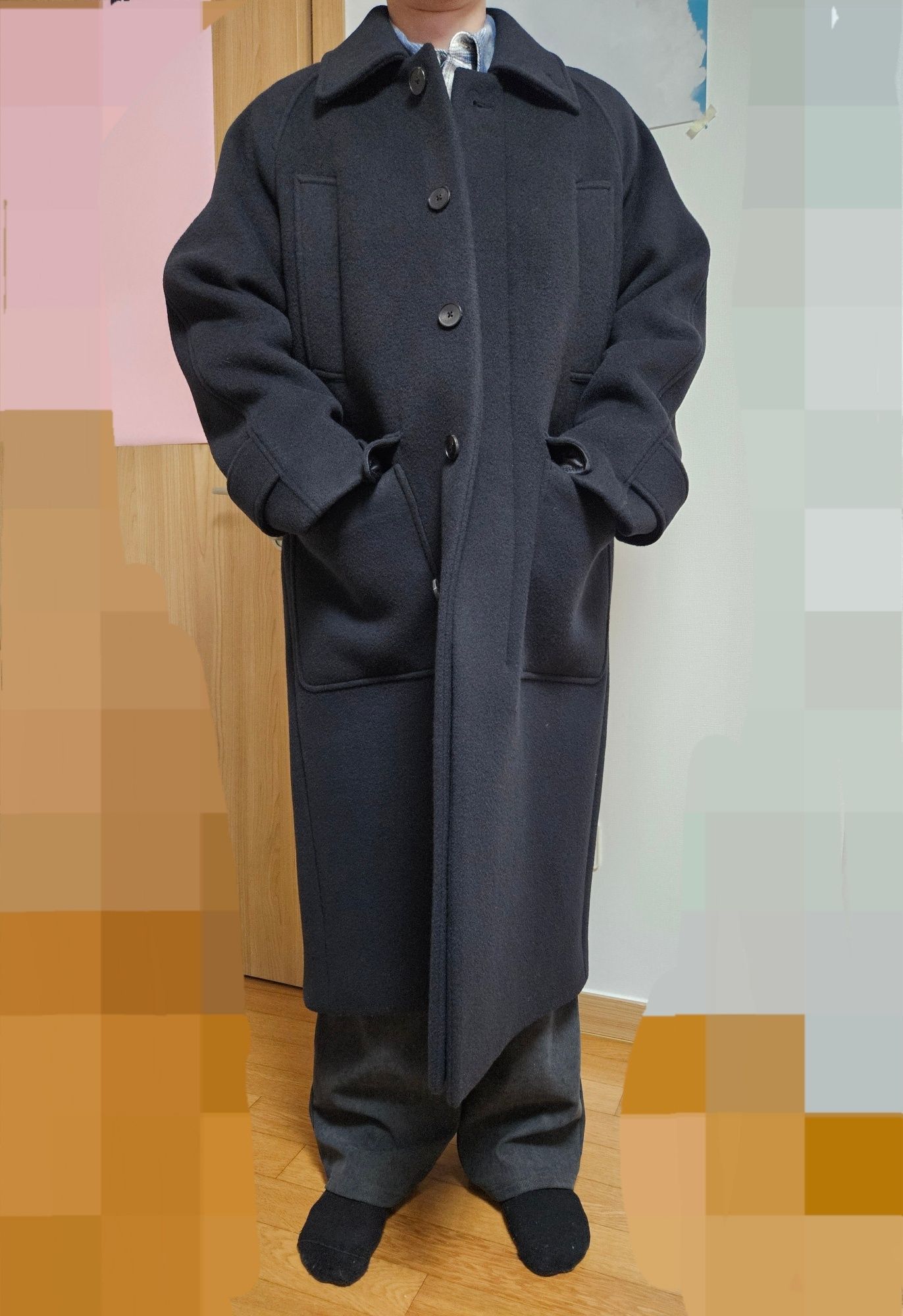 ジャケット・アウター INSILENCE Oversize Balmacaan Coat MUSINSA | INSILENCE Oversize Balmacaan Coat DARK NAVY