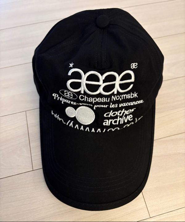 MUSINSA | AEAE WEB LOGO 5PANNEL CAP [BLACK]
