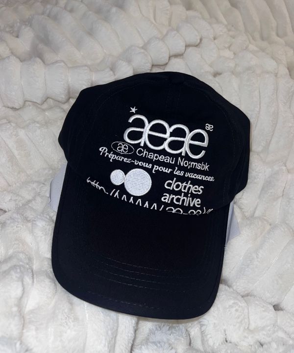 MUSINSA公式 | AEAE WEB LOGO 5PANNEL CAP [BLACK]