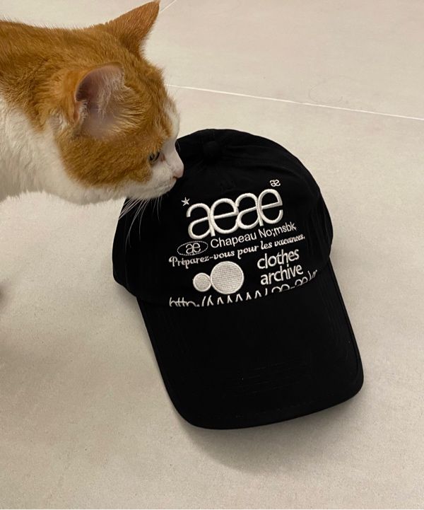 MUSINSA公式 | AEAE WEB LOGO 5PANNEL CAP [BLACK]