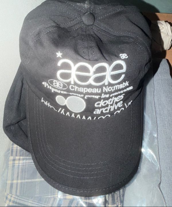 MUSINSA公式 | AEAE WEB LOGO 5PANNEL CAP [BLACK]