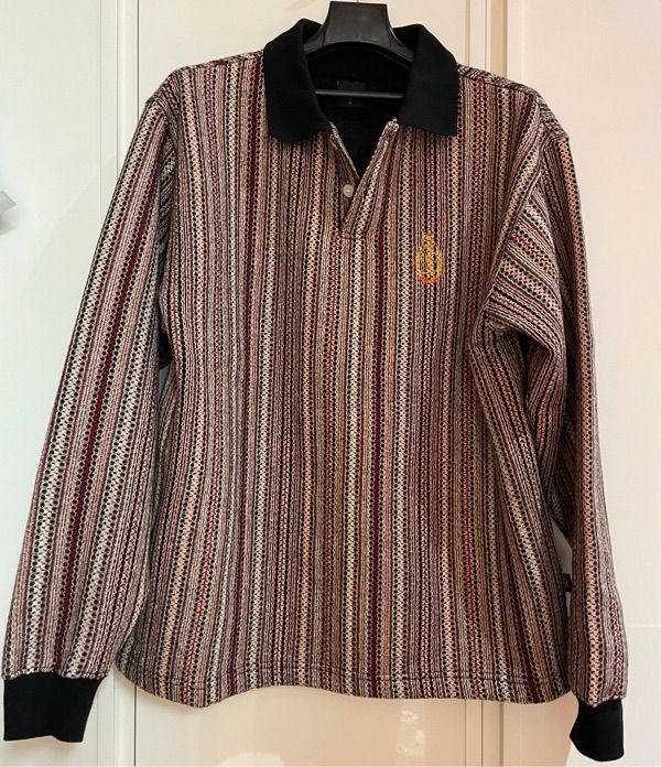 MUSINSA | LMC LMC CREST KNIT LONG SLV POLO SHIRT gray pink