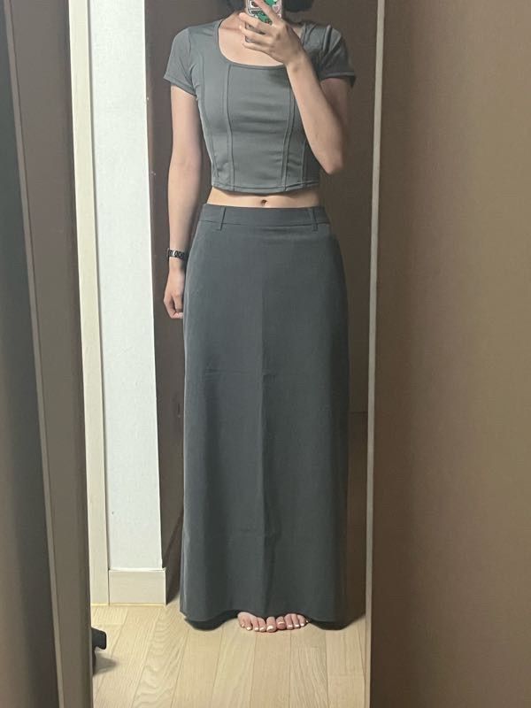 スカート musinsastandardwoman Women's Crinkle Long Skirt Black MWCKS2 MUSINSA | MUSINSA STANDARD WOMAN Women's Maxi Skirt [Black]