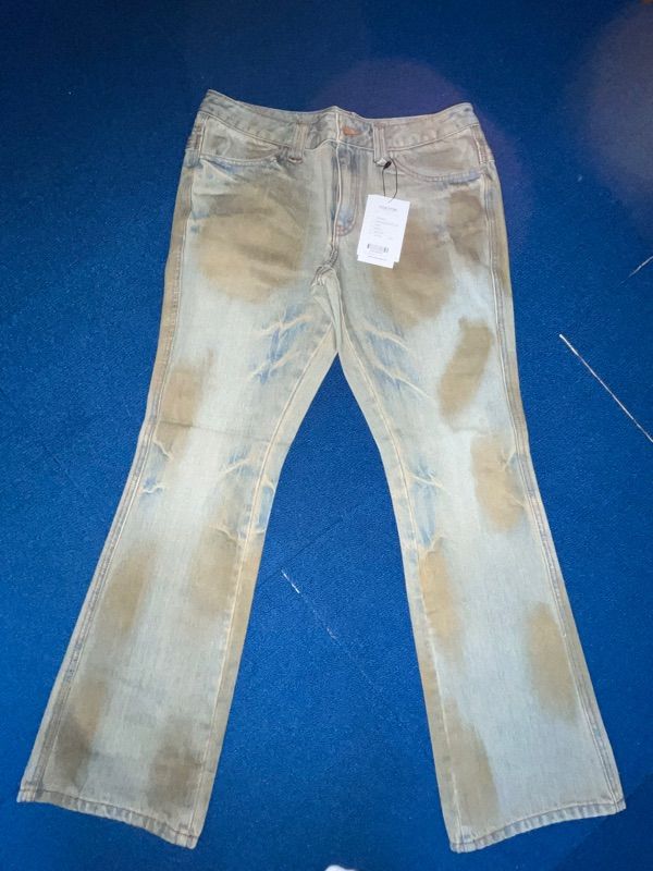 MUSINSA | SCULPTOR Metal Brushed Bootcut Denim Pants Khaki/Gold