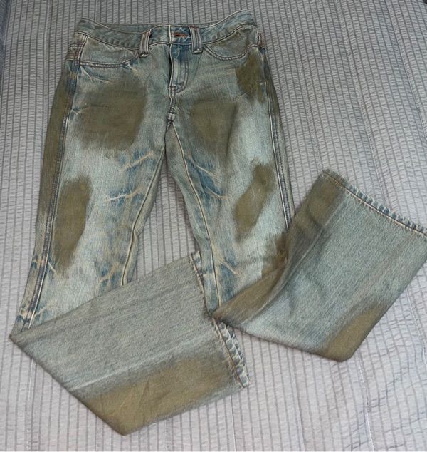 MUSINSA | SCULPTOR Metal Brushed Bootcut Denim Pants Khaki/Gold