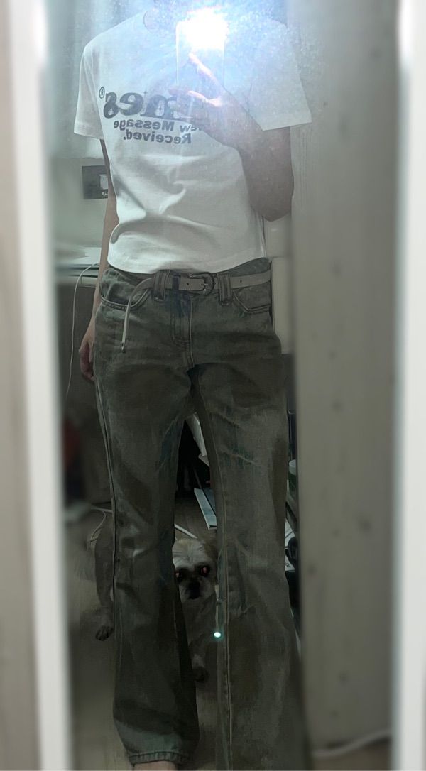 MUSINSA | SCULPTOR Metal Brushed Bootcut Denim Pants Khaki/Gold