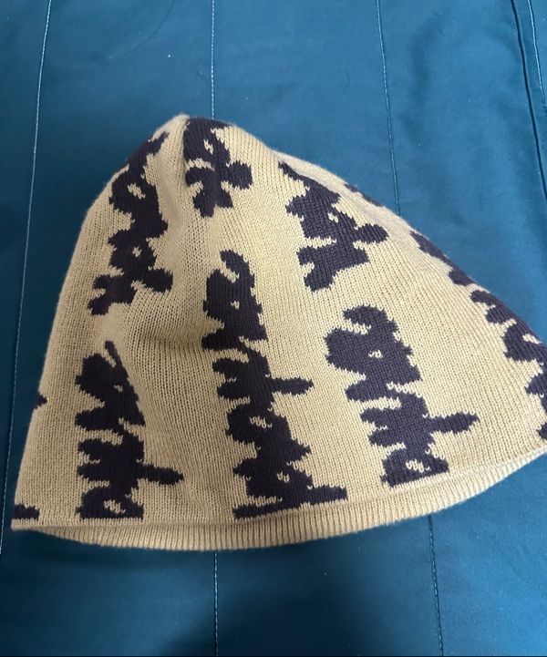 MUSINSA公式 | YESEYESEE Doodled Jacquard Beanie Beige