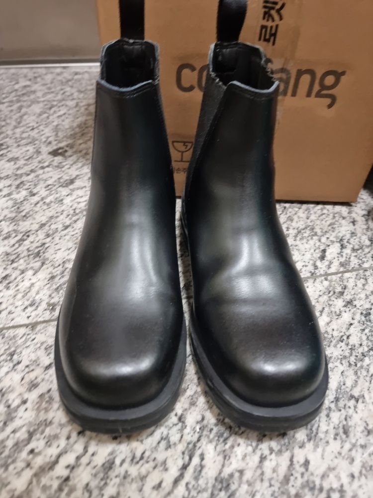 MUSINSA | CUSTOMADE 4cm cowhide bold square-toe Chelsea boots Alex