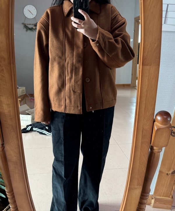 [ROMANTIC CROWN]★DOUBLE LAYER WOOL JACKET MUSINSA | ROMANTIC CROWN DOUBLE LAYER WOOL JACKET_BROWN