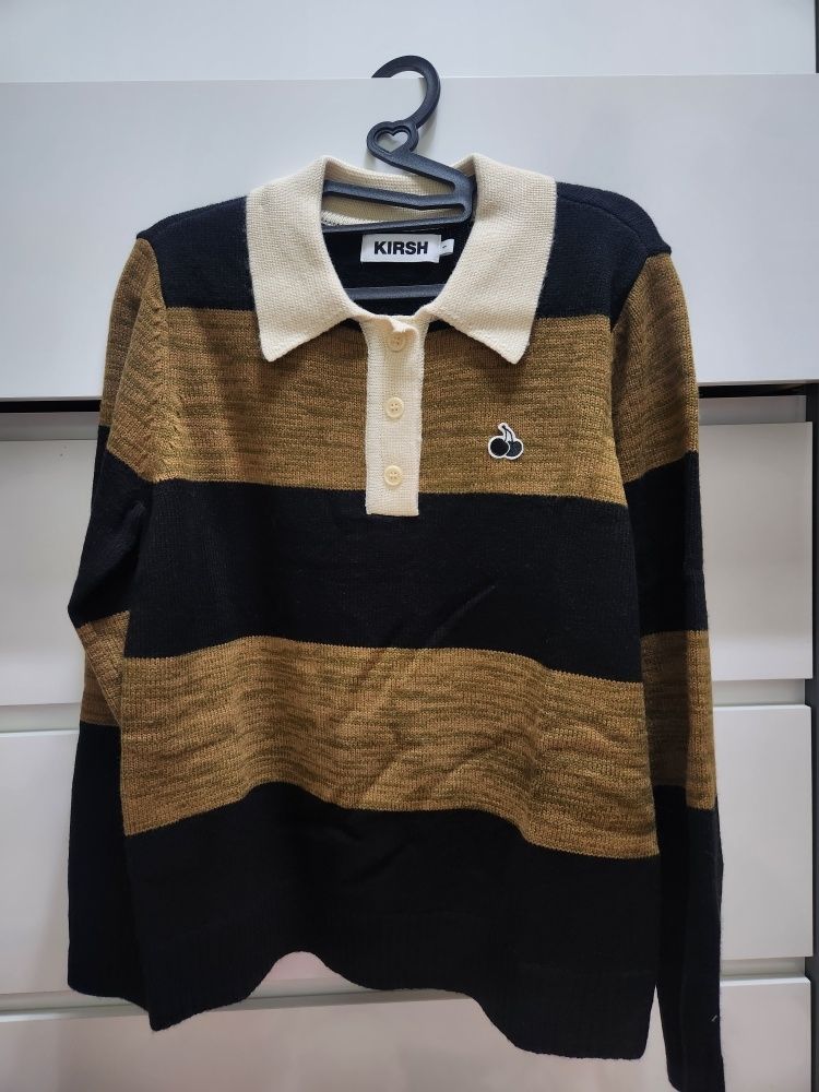 ★2022SS新作★KIRSH★MEN SMALL CHERRY POLO KNIT MUSINSA | KIRSH Uni Small Cherry Polo Rugby Knit [Ice]