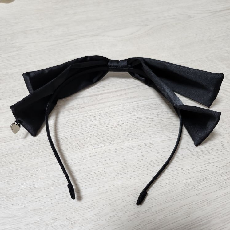 MUSINSA公式 | VVV Satin Ribbon Headband Hair Band _ Black