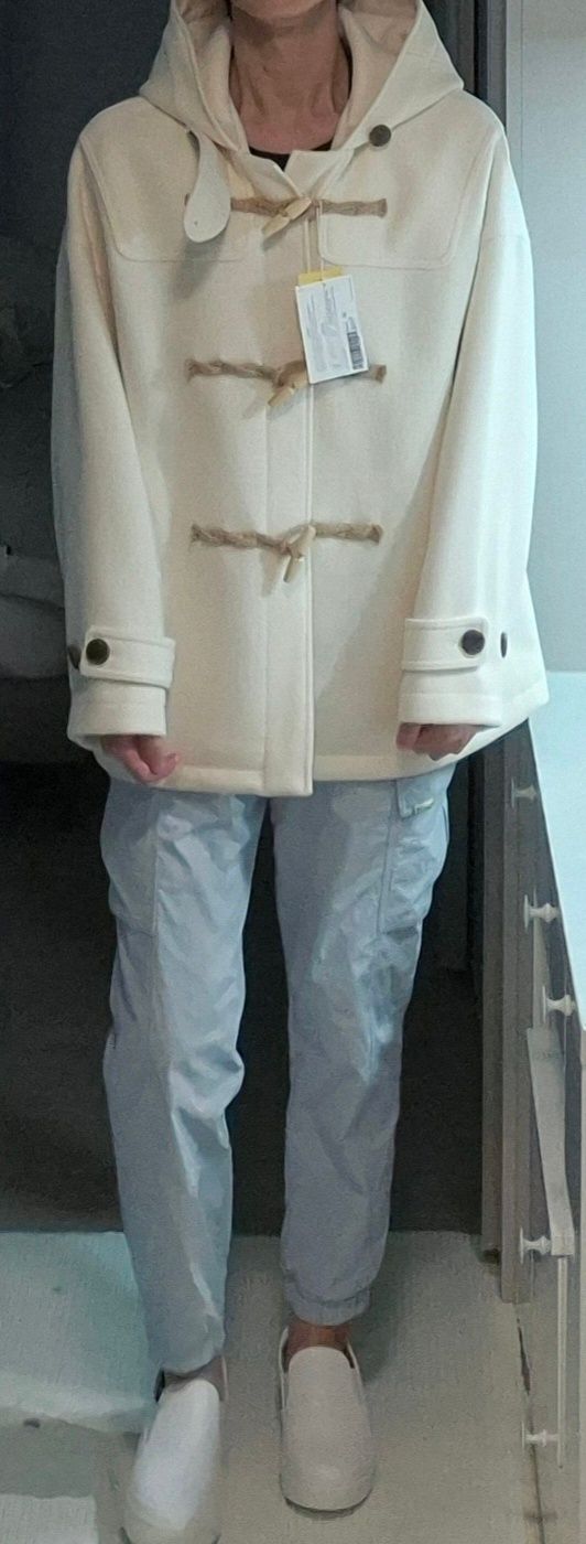 MUSINSA | MAINBOOTH [90% Wool] Oversized Half Duffle Coat (IVORY)