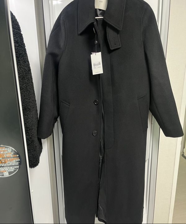 ジャケット・アウター DUNST UNISEX BELTED WOOL MAC COAT BLACK DUNST